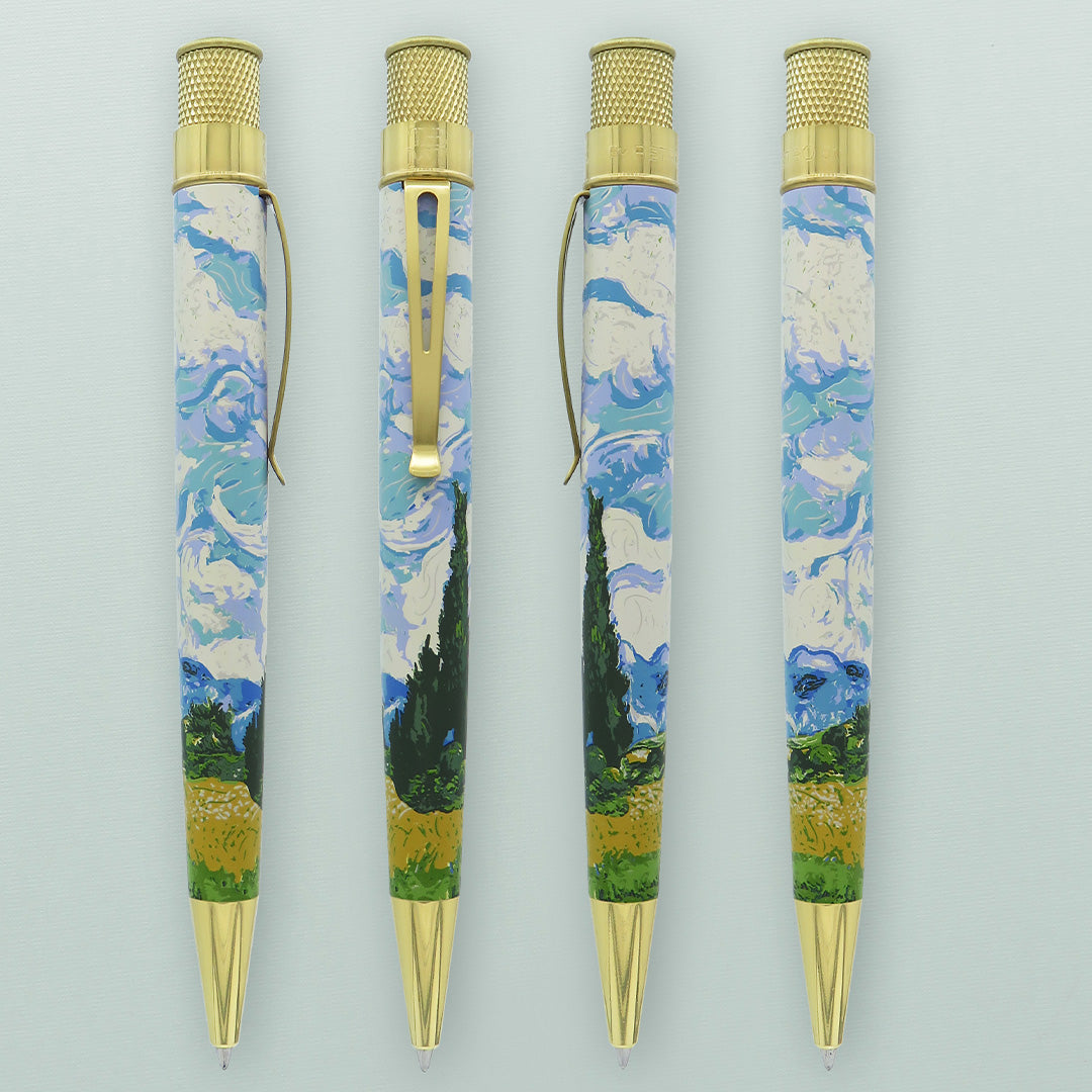 Retro 51 Metropolitan Van Gogh Wheat Fields with Cypresses Rollerball Pen