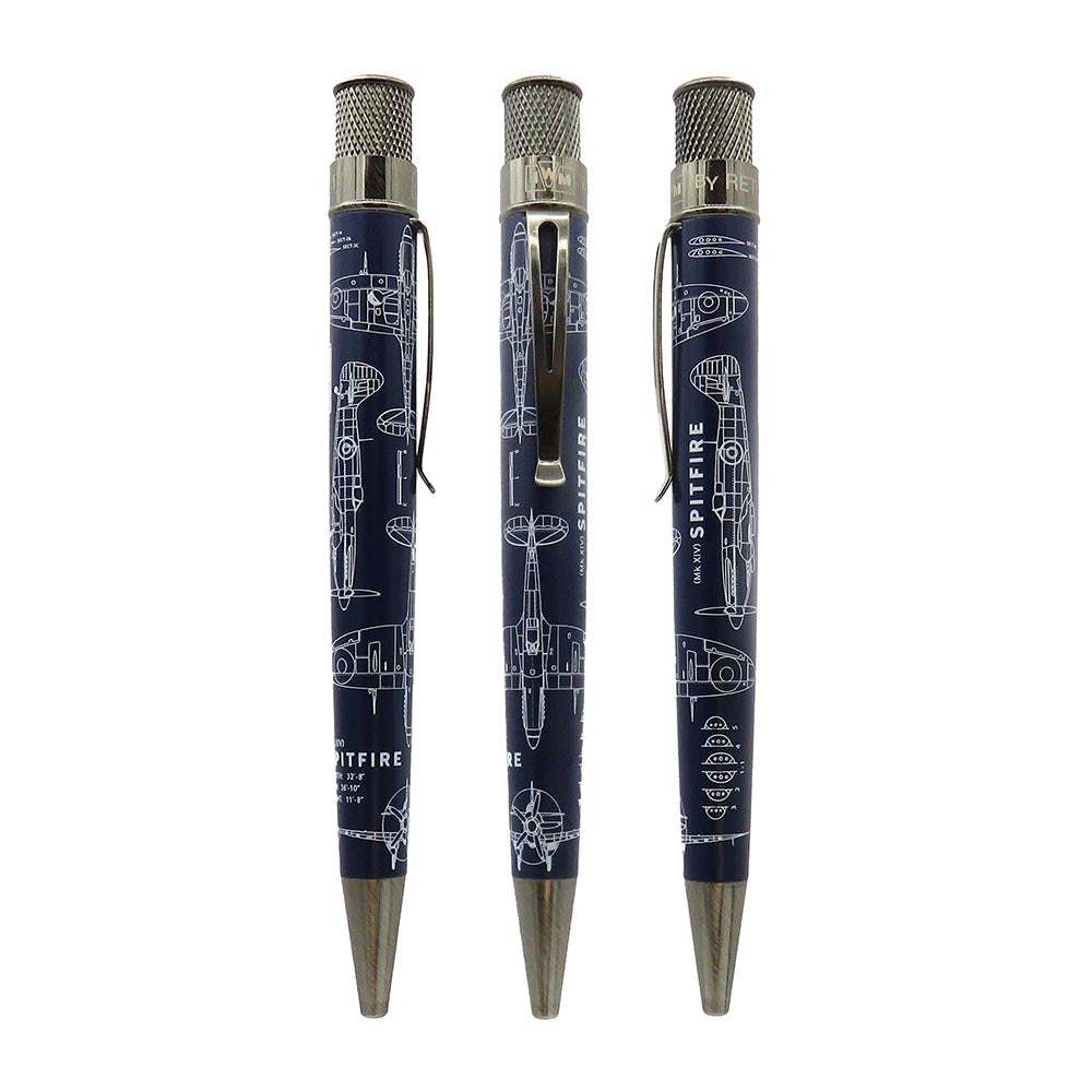 Retro 51 Tornado Rollerball Pen Imperial War Museum Spitfire Blueprint