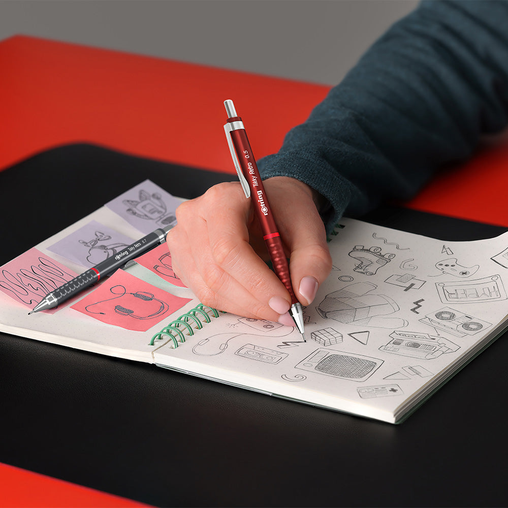 Rotring Matita A Mina Fine Tikky 0,5 RETRO Grigio 12 Pezzi 050 Mm 2b 1 X Matite 44436705 Rotring Matita A Mina Fine Tikky 0,5 RETRO Grigio 12 Pezzi 050 Mm 2b 1 X Matite 44436705