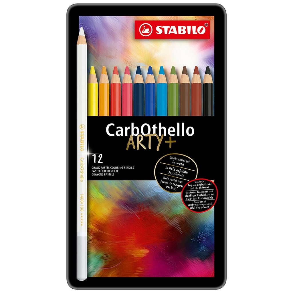 STABILO Carbothello Metal Box Of 12 Assorted Colours by Stabilo at Cult Pens