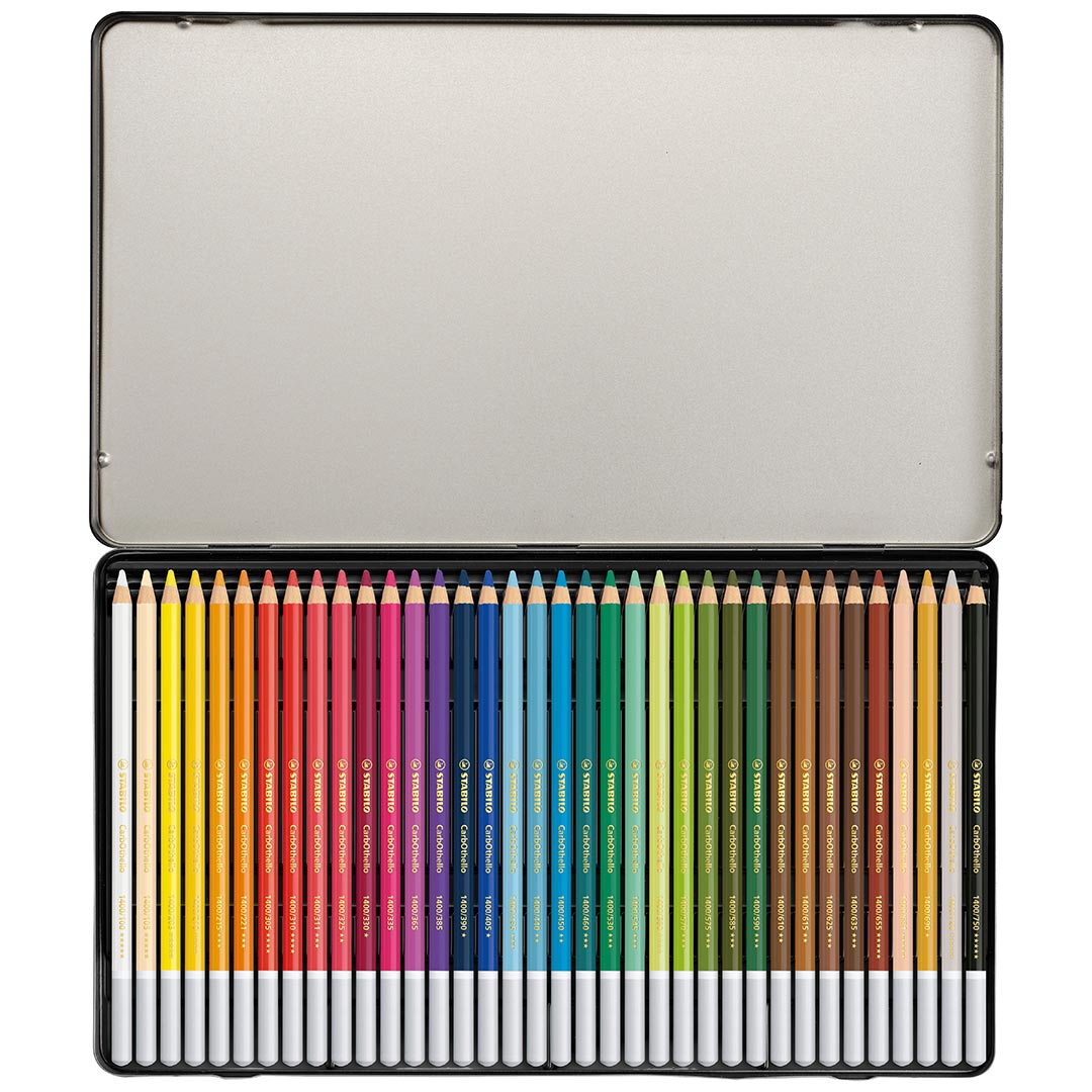 STABILO Carbothello Metal Box Of 36 Assorted Colours by Stabilo at Cult Pens