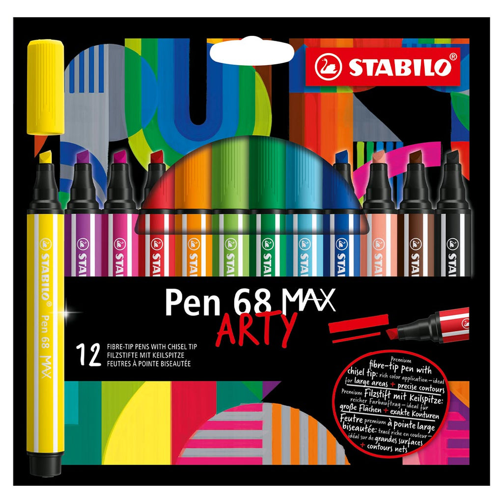 STABILO Pen 68 Max Card Wallet Of 12 Arty by Stabilo at Cult Pens