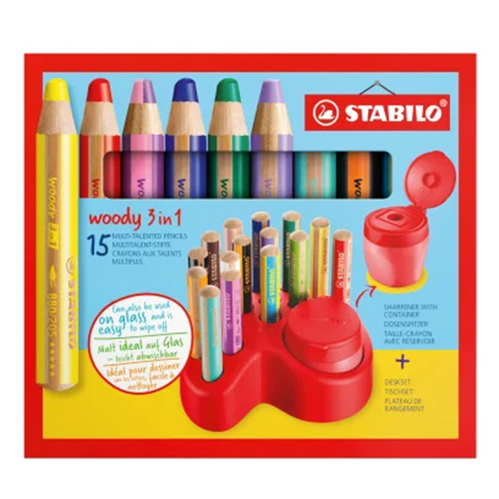 Stabilo Woody 3 in 1 Pencil Watercolour Colour Pencil Crayon Pack of 6, 10,  18 -  Norway
