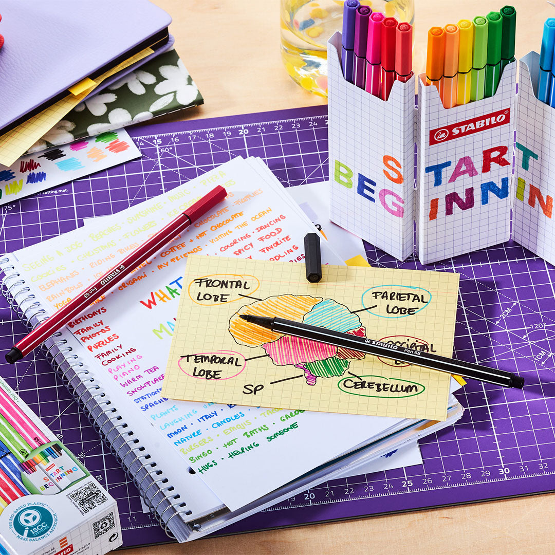 STABILO Pen 68 Zigzag Deskset of 18 Colours