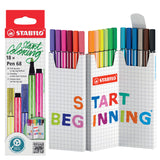 STABILO Pen 68 Zigzag Deskset of 18 Colours