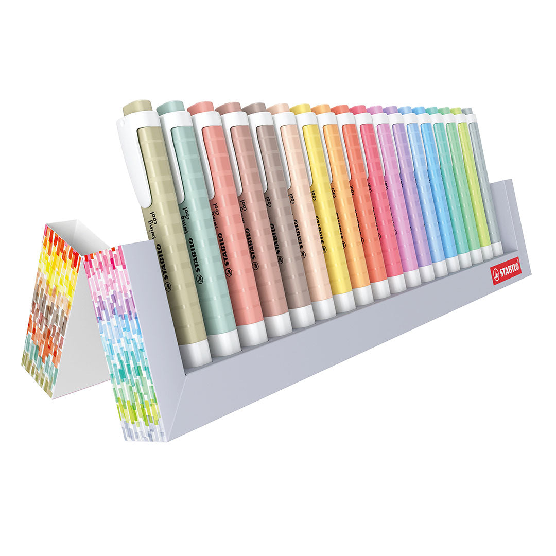 Highlighter Stack Fun STABILO Swing Cool Highlighter NatureCOLORS Deskset of 18