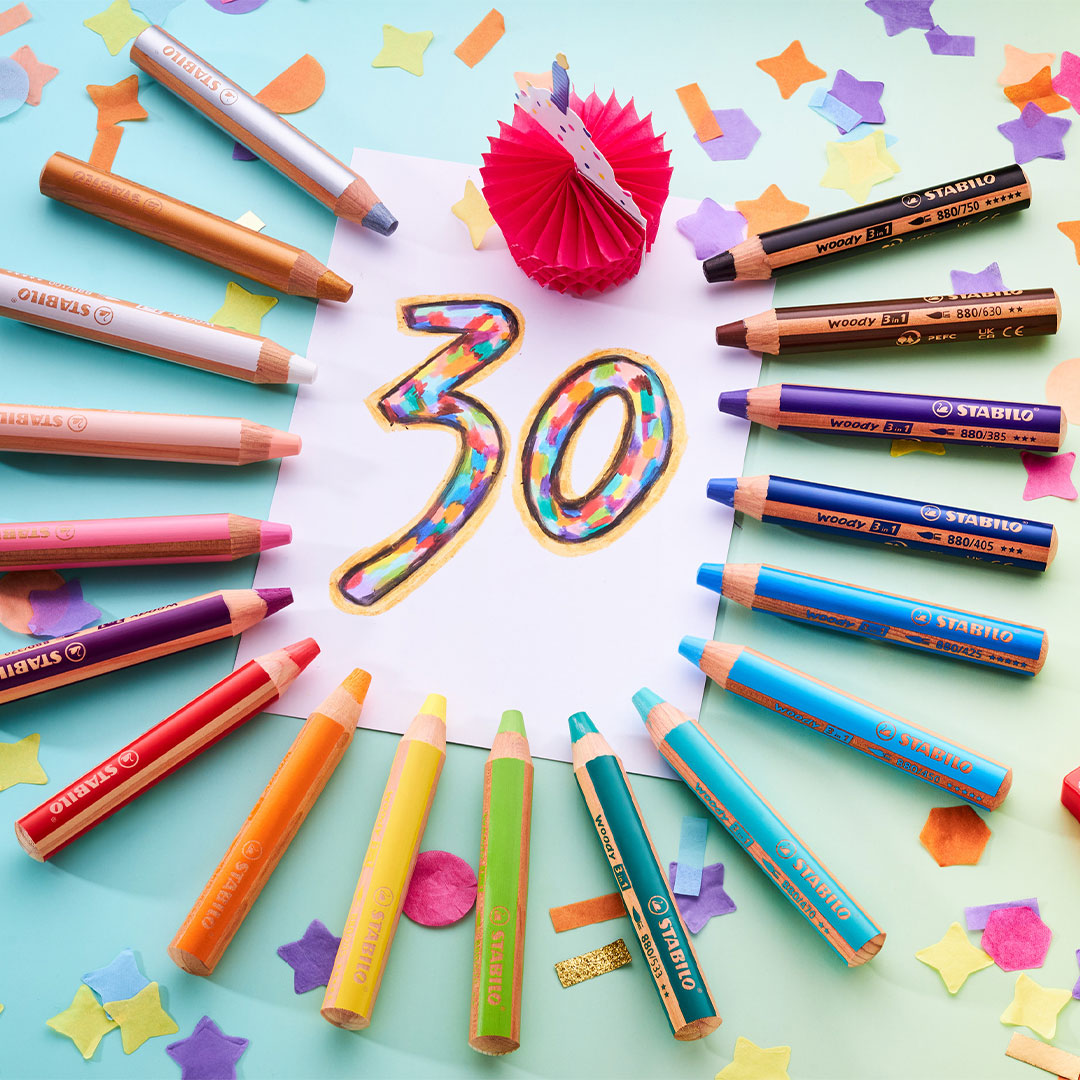 STABILO woody 3 in 1 Birthday Edition Set of 6 Unicorn