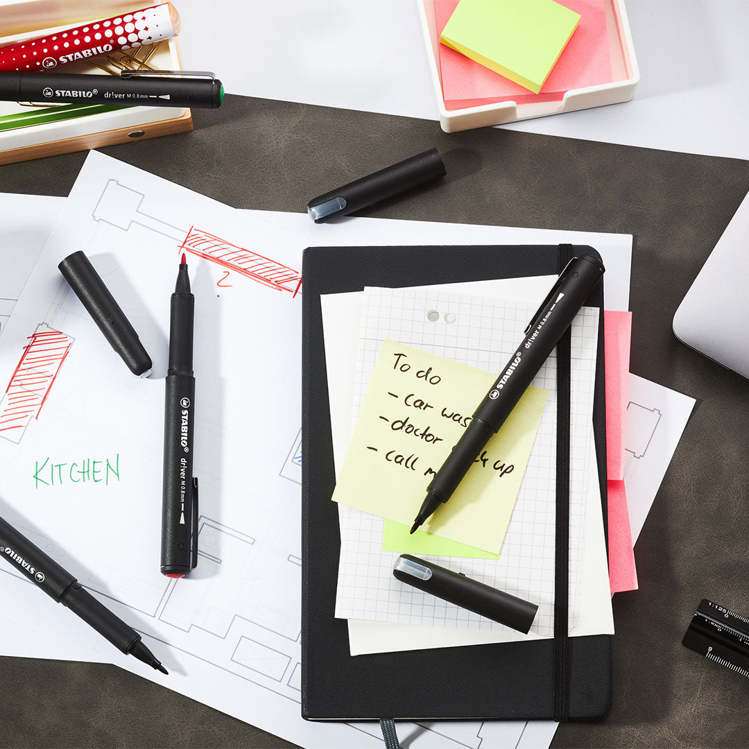 STABILO dr!ver Premium Felt-Tip Pen Set of 4 Medium