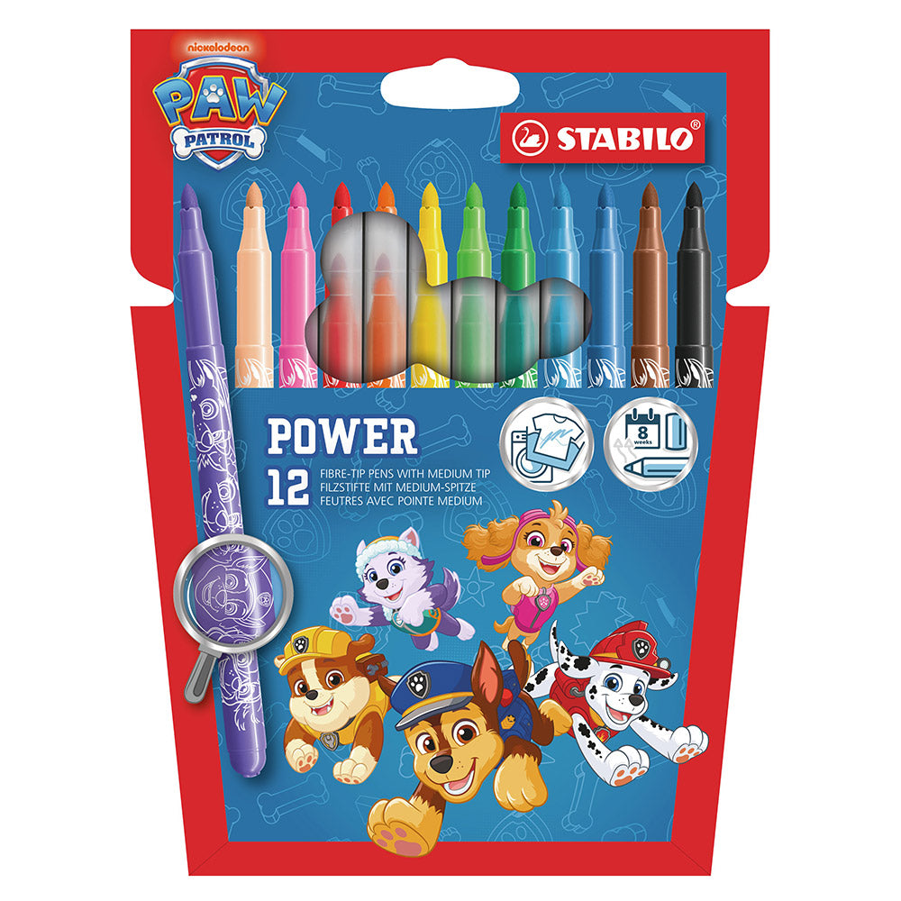 STABILO power PAW Patrol Fibre-Tip Pen Set of 12 Assorted Colours