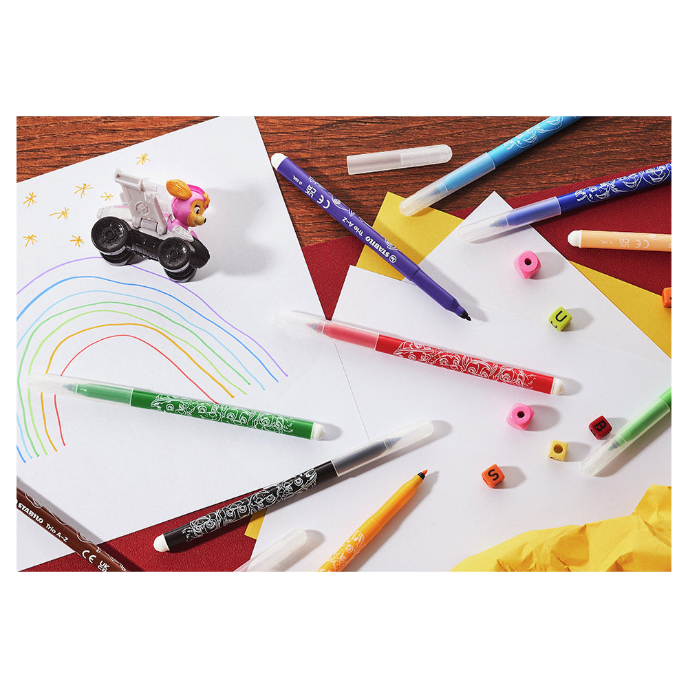 STABILO Trio A-Z PAW Patrol Fibre-Tip Pen Set of 18 Assorted Colours
