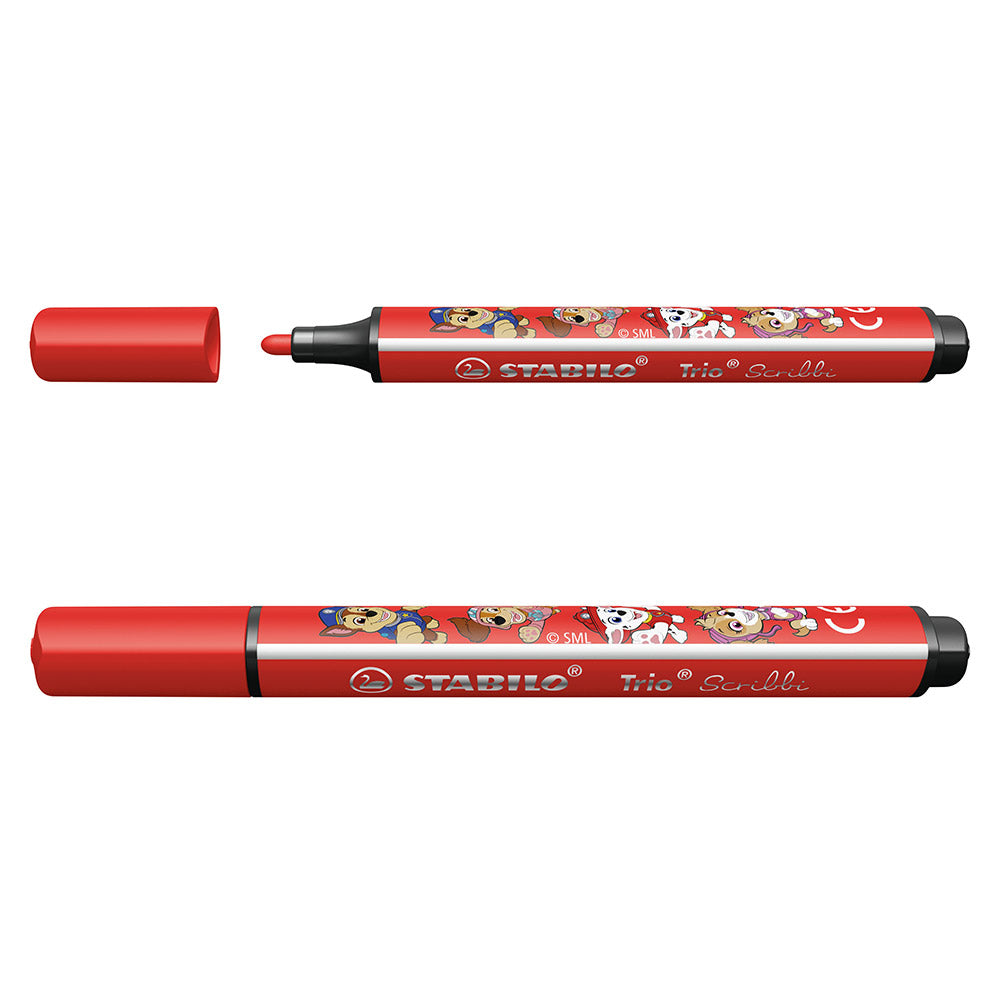 STABILO Trio Scribbi PAW Patrol Triangular Fibre Tip Pen Set of 8 Assorted Colours