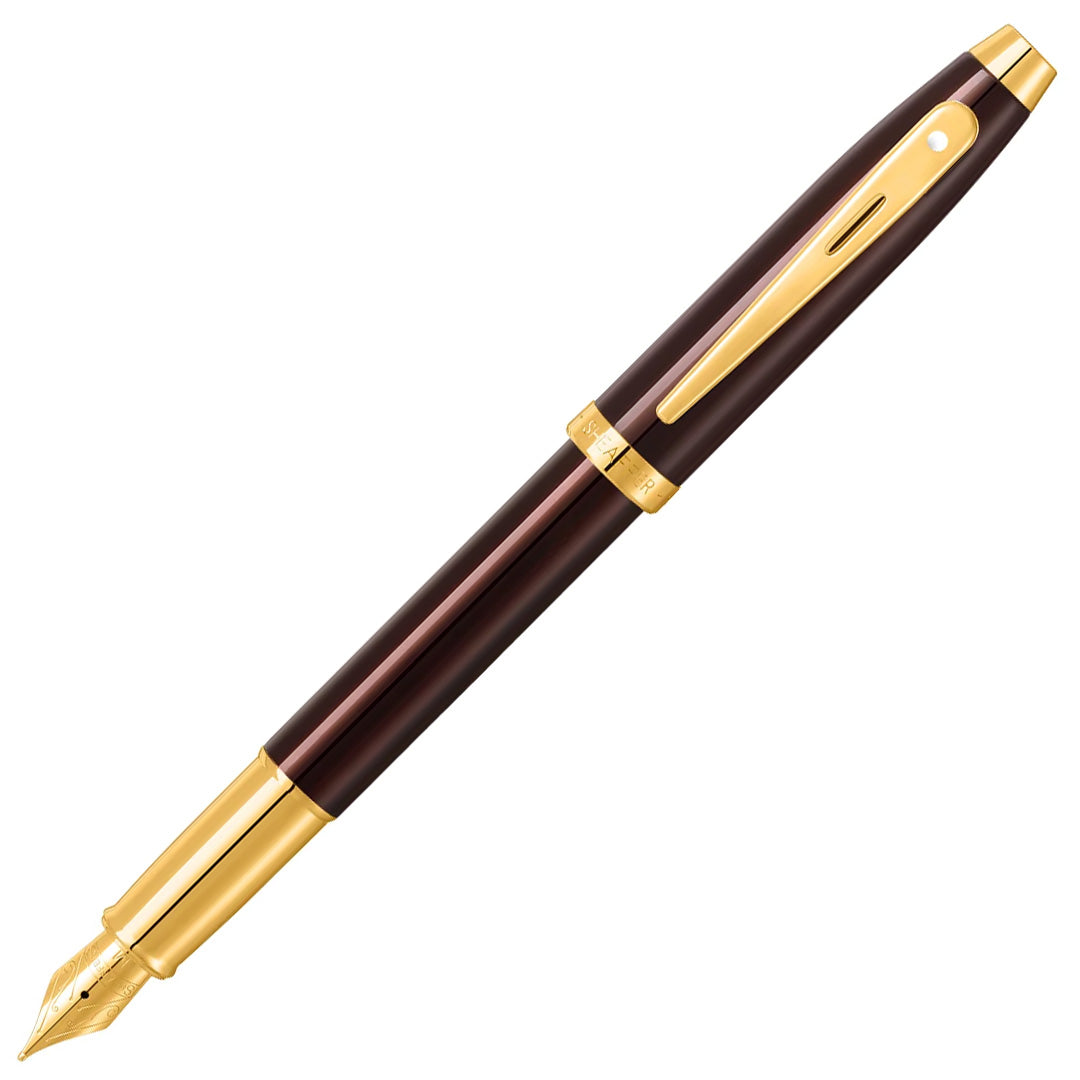 Sheaffer Gift Collection 100 - 9370 Glossy Coffee Brown With PVD Gold-Tone Trim Fountain Pen