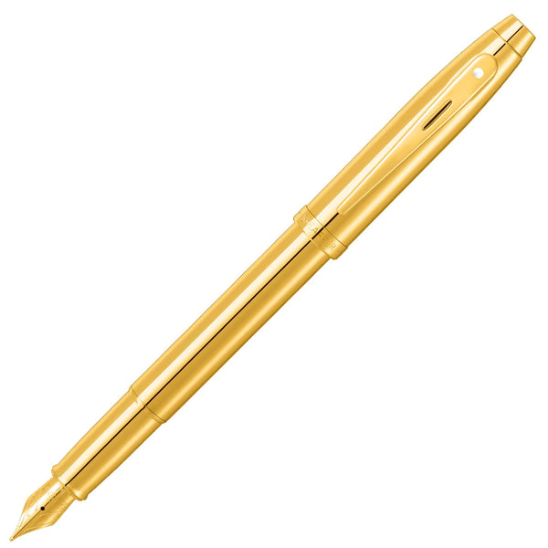 Sheaffer 300 Füllhalter In Brushed Chrome Mit Goldakzenten – In Geschenkbox Mit Tinte