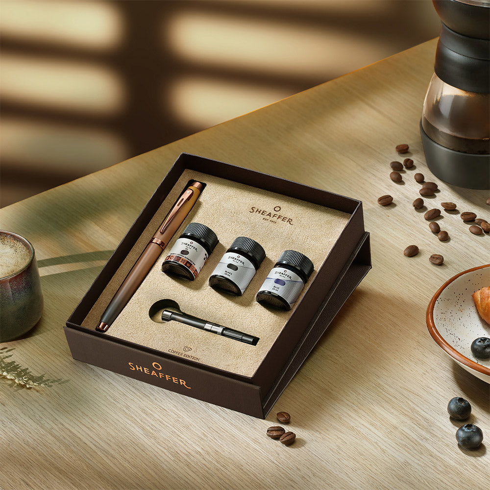 Sheaffer 100 G9374 Fountain Pen and Ink Bottle Gift Set Coffee Edition