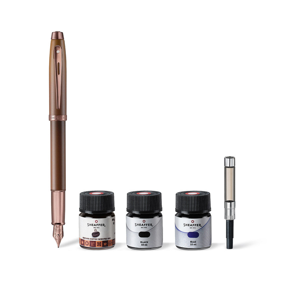 Sheaffer 100 G9374 Fountain Pen and Ink Bottle Gift Set Coffee Edition
