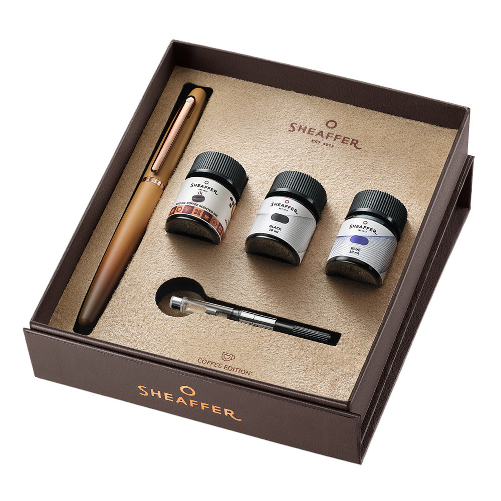Sheaffer VFM G9428 Fountain Pen and Ink Bottle Gift Set Coffee Edition