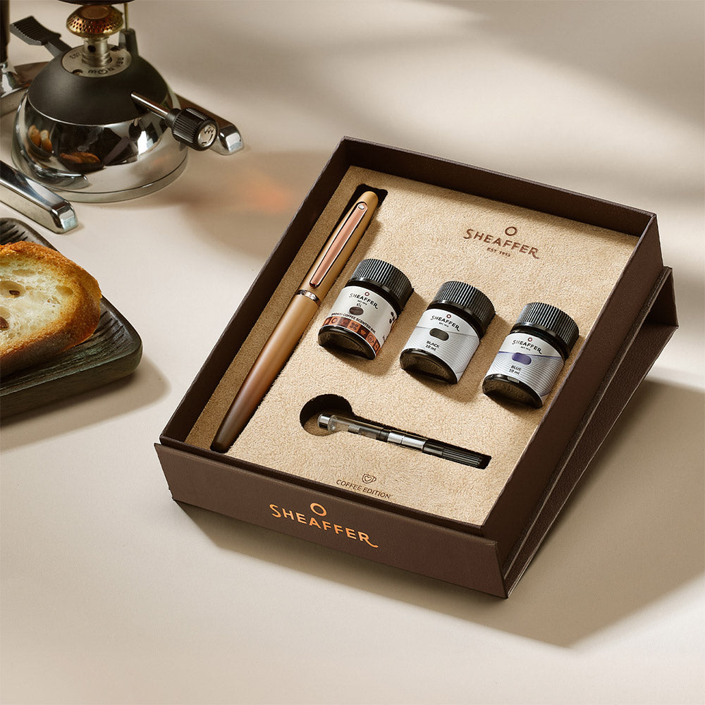 Sheaffer VFM G9428 Fountain Pen and Ink Bottle Gift Set Coffee Edition