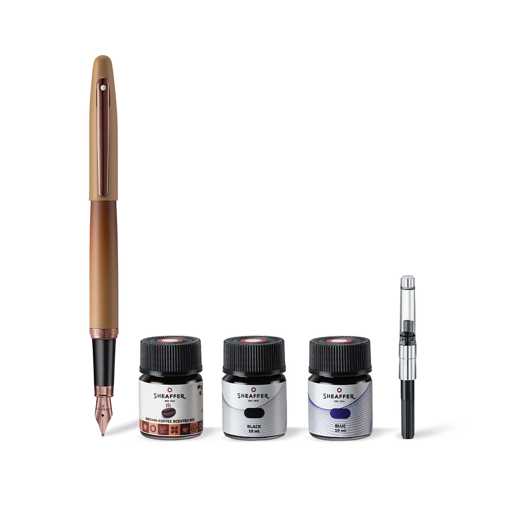 Sheaffer VFM G9428 Fountain Pen and Ink Bottle Gift Set Coffee Edition