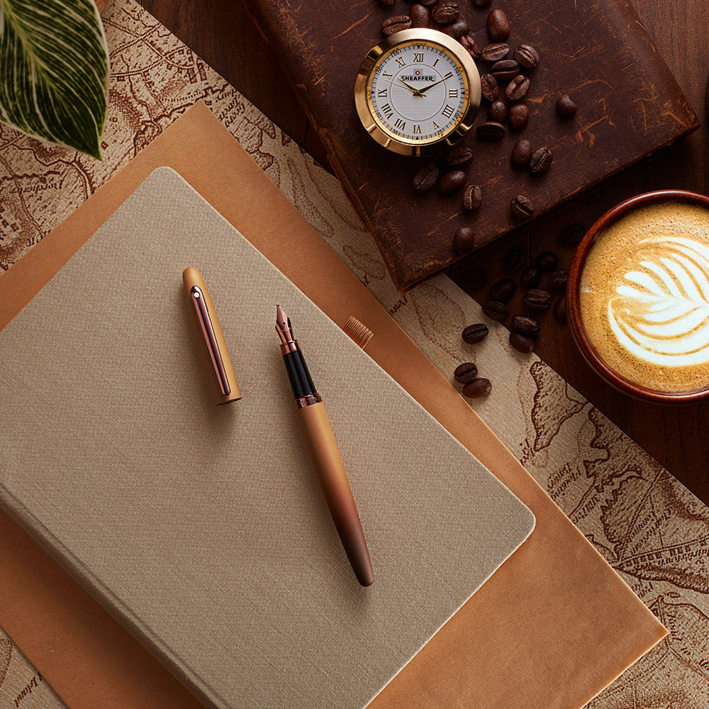 Sheaffer VFM G9428 Fountain Pen and Ink Bottle Gift Set Coffee Edition