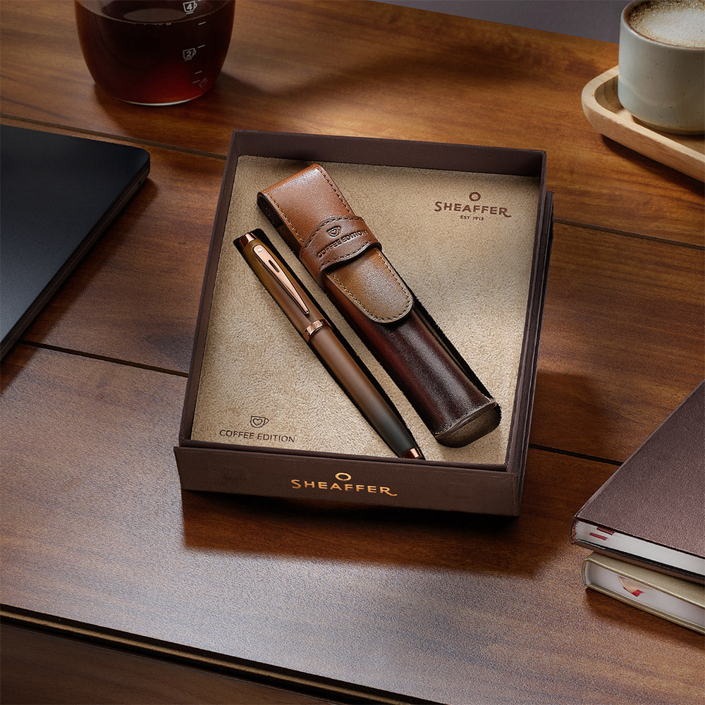 Sheaffer 100 G9374 Fountain Pen Coffee Edition with Pen Pouch