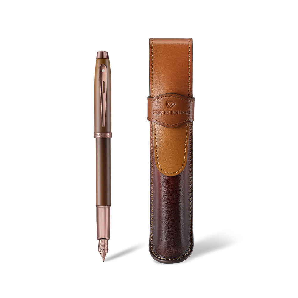Sheaffer 100 G9374 Fountain Pen Coffee Edition with Pen Pouch