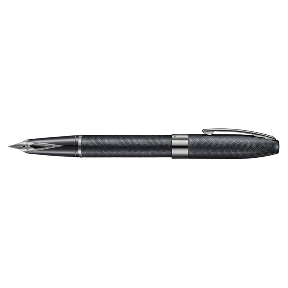 Sheaffer Legacy Chevron 9066 Fountain Pen Matte Black with PVD Gunmetal Inlaid Nib and Trims
