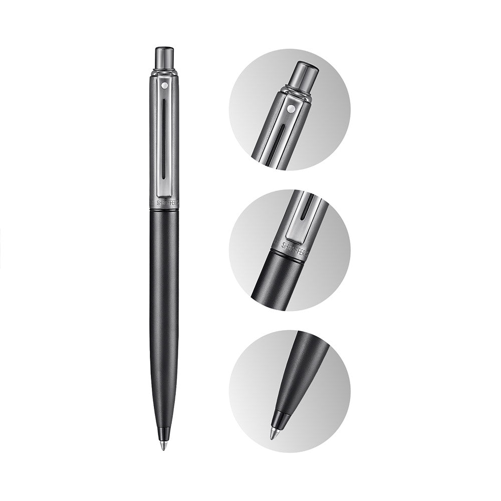 Sheaffer Sentinel 337 Ballpoint Pen Metallics Bicolor Satin Matt Gunmetal and Black with shiny PVD Trims