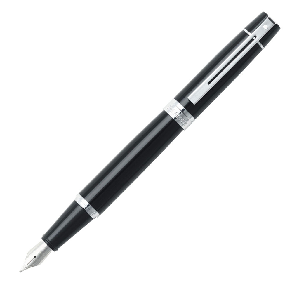 Sheaffer 300 Fountain Pen Chrome and Black Medium by Sheaffer at Cult Pens