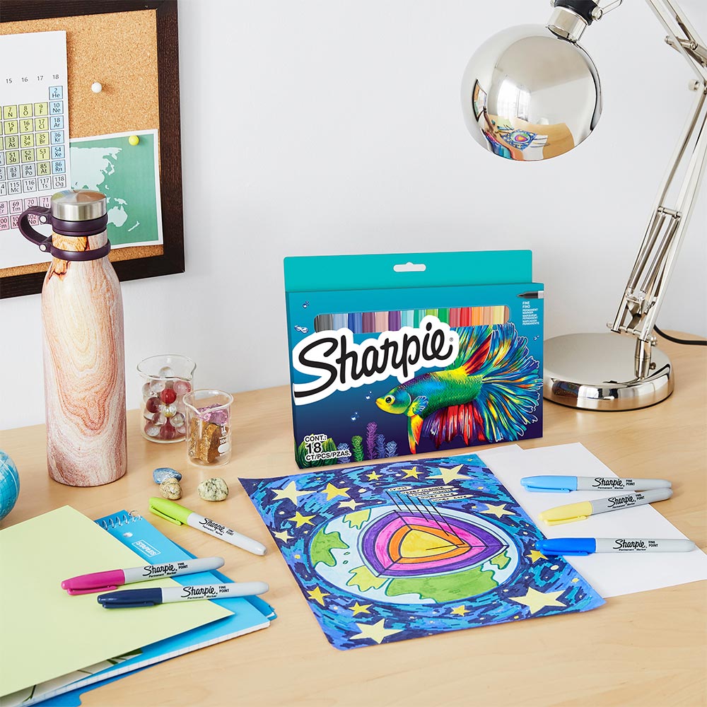 Sharpie Permanent Marker Pen Fine Point Assorted Set of 18