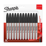 Sharpie Permanent Marker Pen Fine Point Black Set of 12