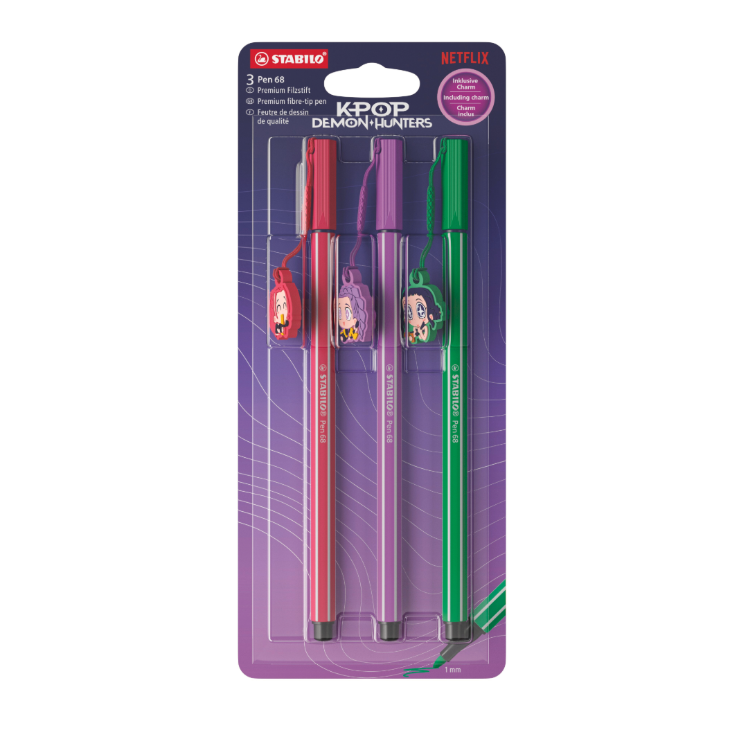 STABILO Pen 68 x KPop Demon Hunters Set of 3 Rumi, Mira, Zoey