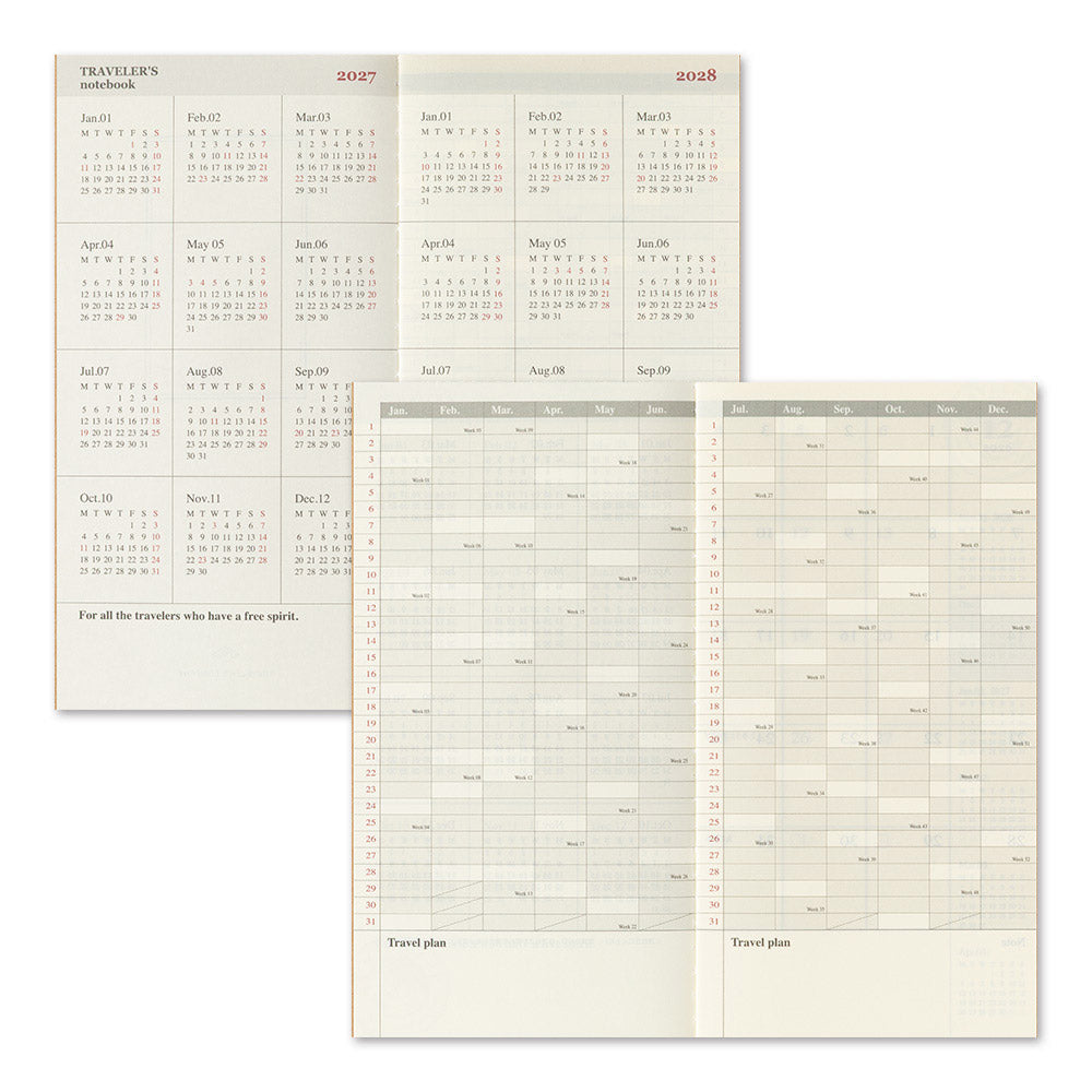 TRAVELER'S Company 2027 Notebook Refill Monthly