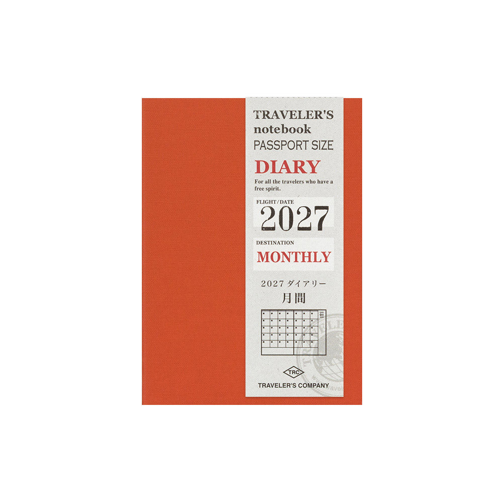 TRAVELER'S Company 2027 Notebook Passport Size Refill Monthly