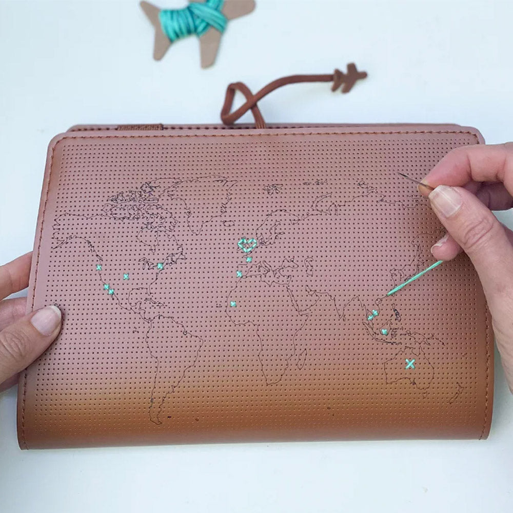 Ball Thread Notebooks Chasing Threads Stitch World Travel Notebook Brown