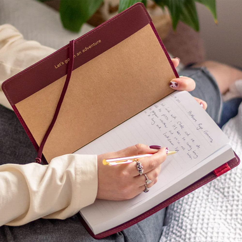 Ball Thread Notebooks Chasing Threads Stitch USA Travel Notebook Maroon