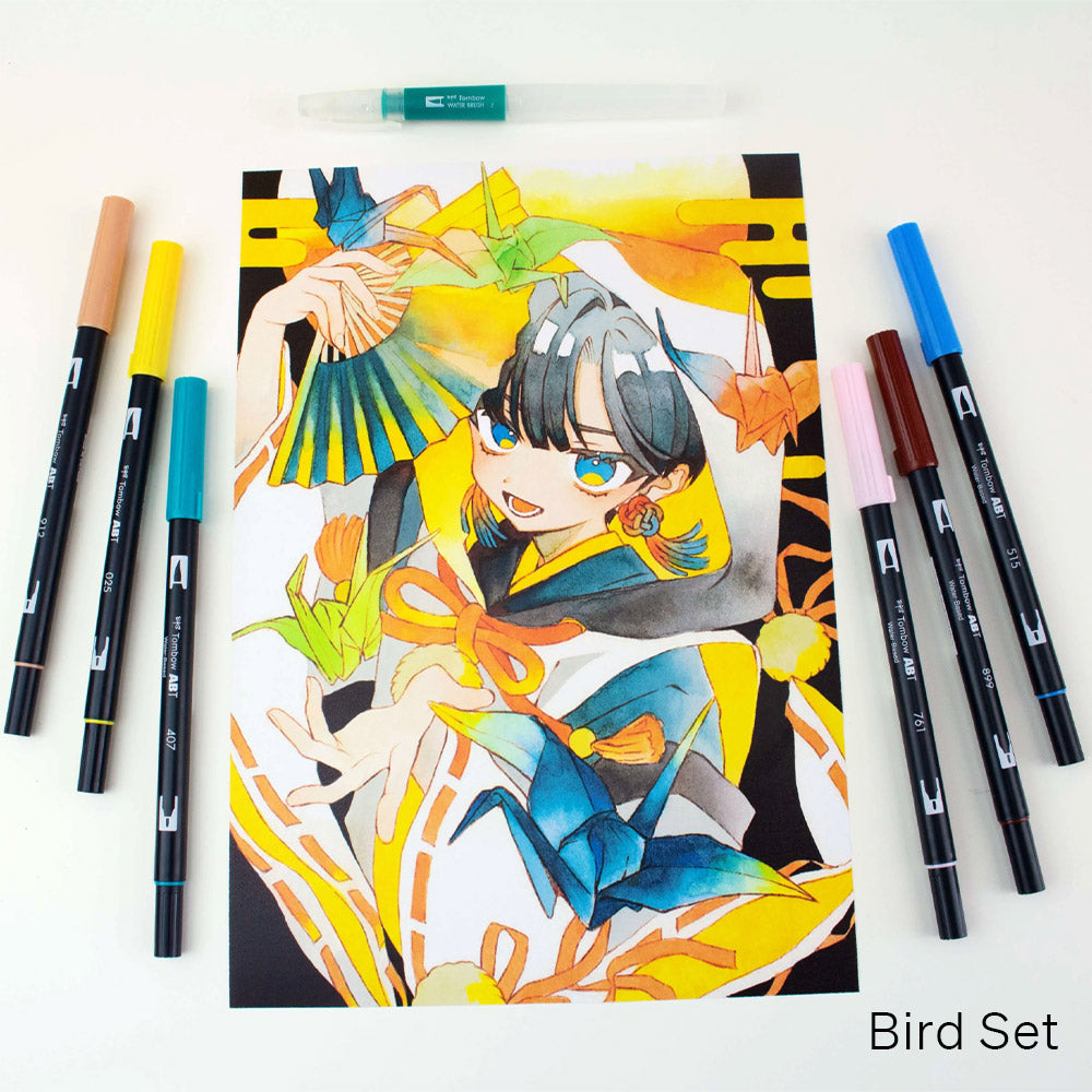 Tombow ABT Set Of 6 + Water Brush