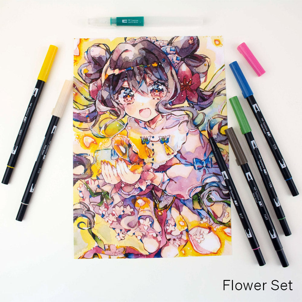 Tombow ABT Set Of 6 + Water Brush