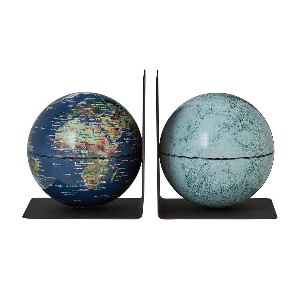 Troika Globe Bookends Physical 2 / Moon