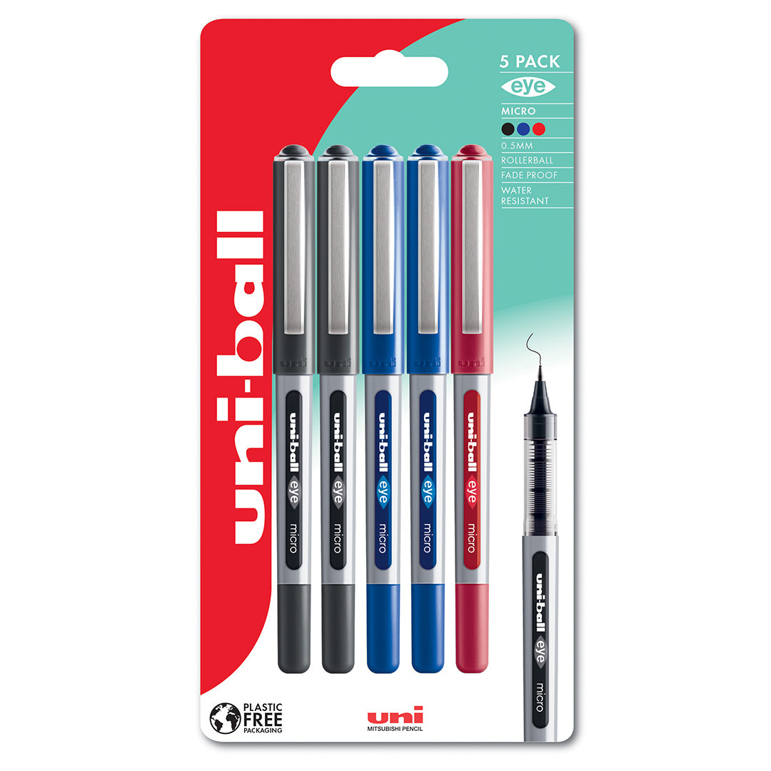 Uni-ball Eye Micro Rollerball Pen Five-Pen Set