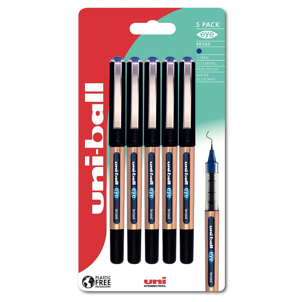 Uni-ball Eye Broad Bold Rollerball Pen Five-Pen Set by Uni at Cult Pens