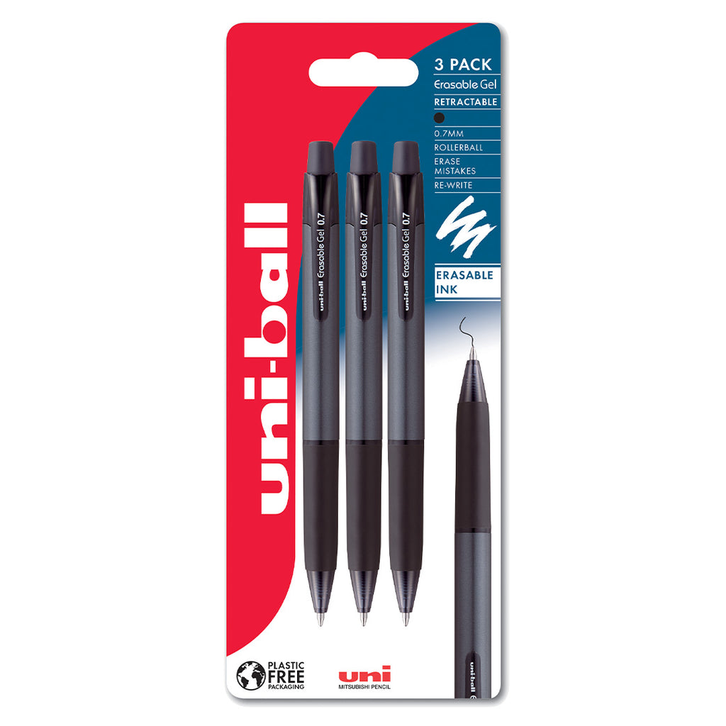 Uni-ball Erasable Retractable Gel Rollerball Pen 3-Piece Set by Uni at Cult Pens