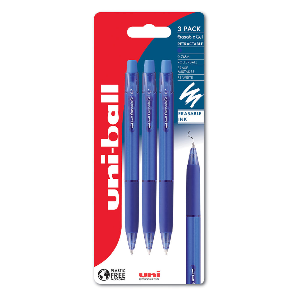 Uni-ball Erasable Retractable Gel Rollerball Pen 3-Piece Set by Uni at Cult Pens