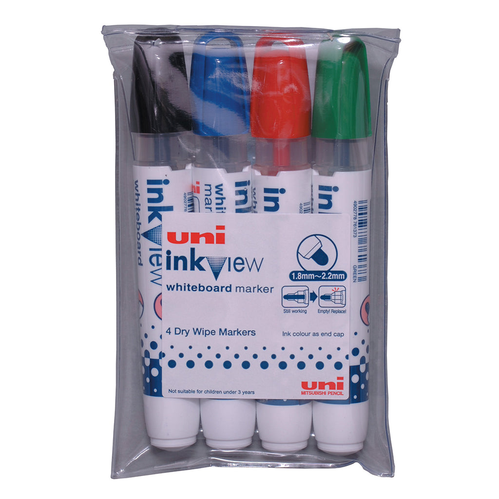Uni-ball Inkview Whiteboard Pen Set Black Blue Green And Red by Uni at Cult Pens