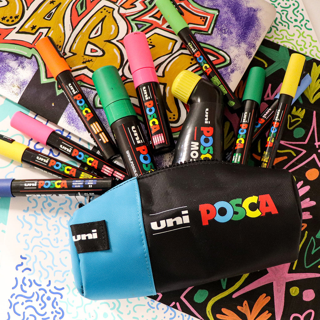 Uni POSCA Pencil Case Blue by Uni at Cult Pens