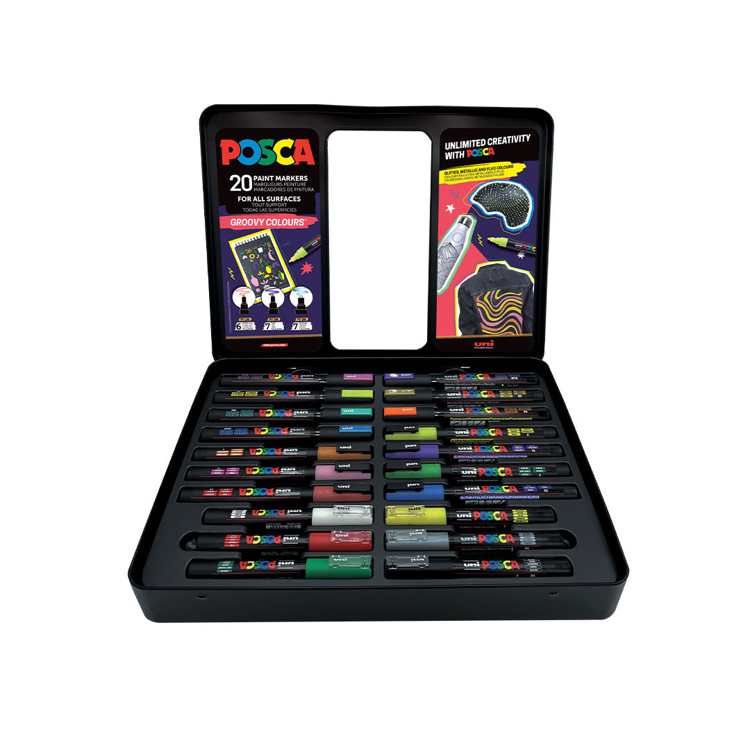 Posca Colours Set Uni POSCA 20 Piece Tin Groovy Colours