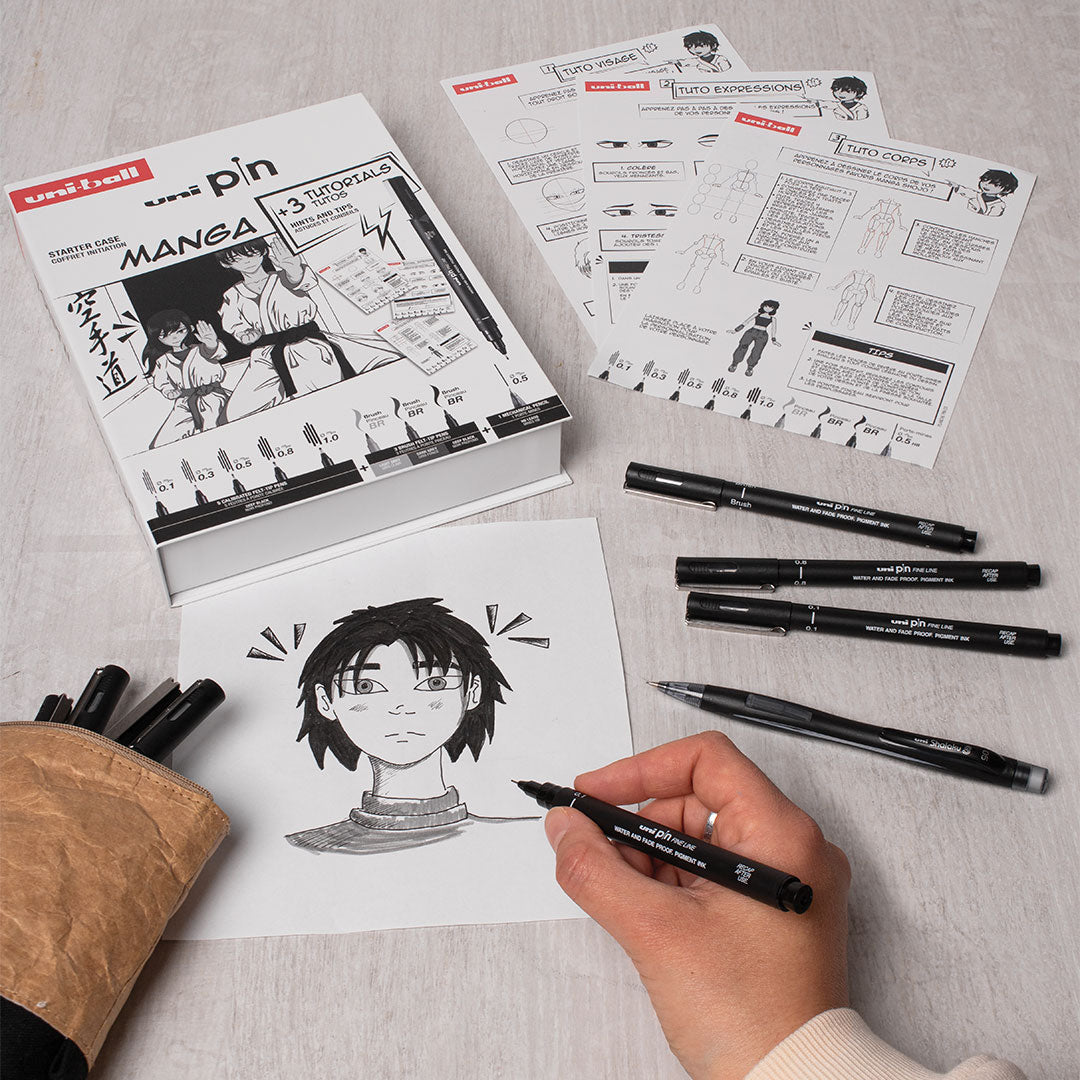 Uni Pin Fineliner Set 5 stuks Manga Shonen Uni Pin Fineliner Set 5 stuks Manga Shonen