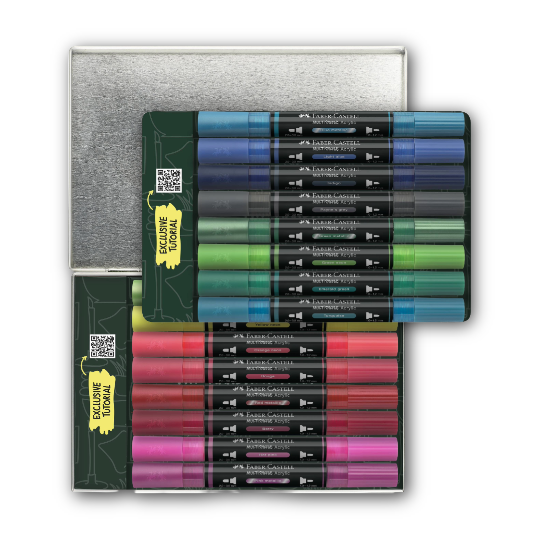 Multimark Labels Faber-Castell Multimark Acrylic Dual Marker Set of 16 Kicks