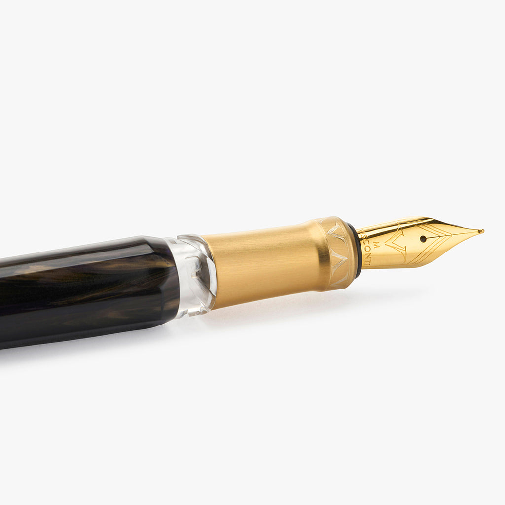 Visconti Opera Gold Fountain Pen D.S Black by Visconti at Cult Pens