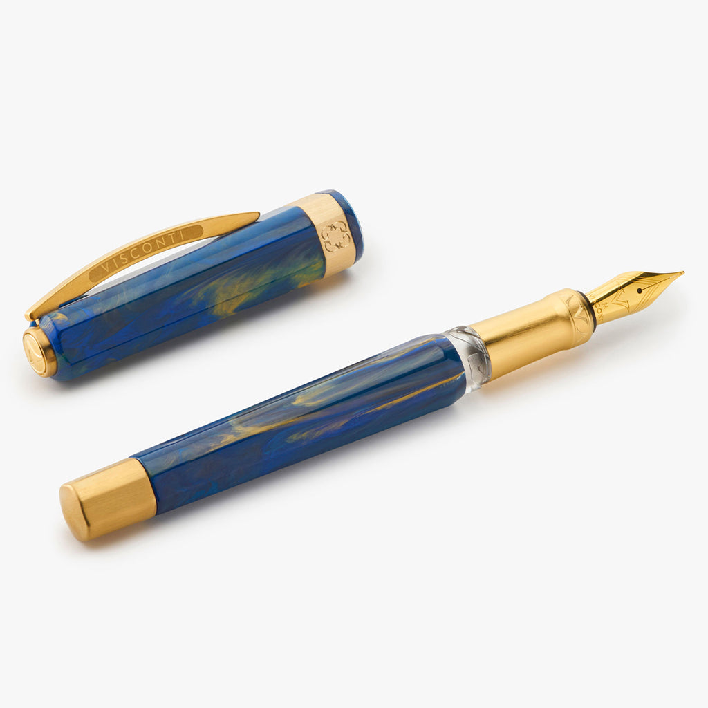 Visconti Opera Gold Fountain Pen D.S Blue by Visconti at Cult Pens