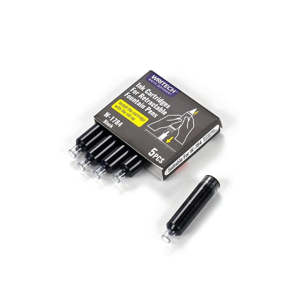 WRITECH Retractable Fountain Pen Cartridge Set of 5